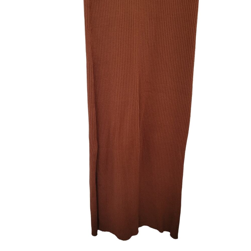 Cider Dress Size Large L Ribbed Maxi Long sleeve Tie Front Minimalist Office - Picture 9 of 10